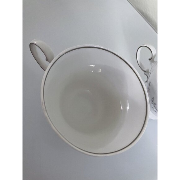 Vintage Johann Haviland Bavaria Germany, Set of 4 Teacups, White w/ Pink Floral - Picture 5 of 12